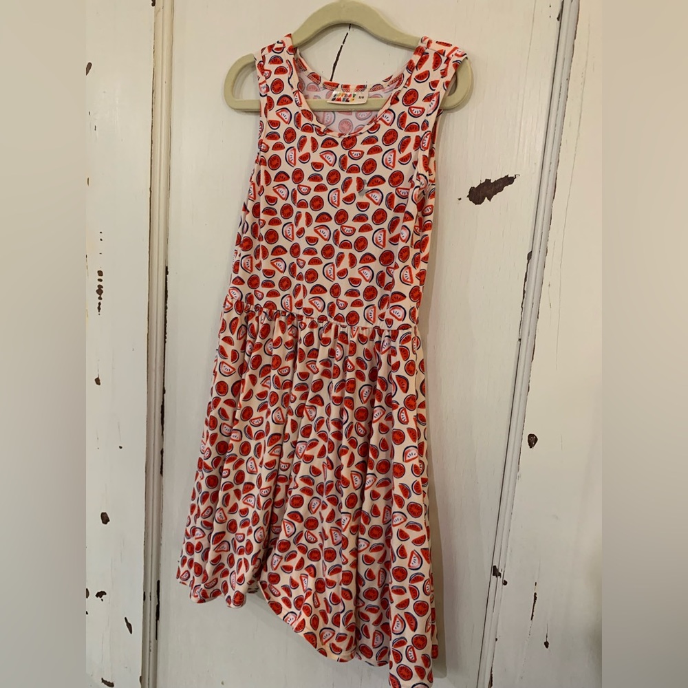 EUC DotDotSmile Size 5/6 Watermelon Tank Dress